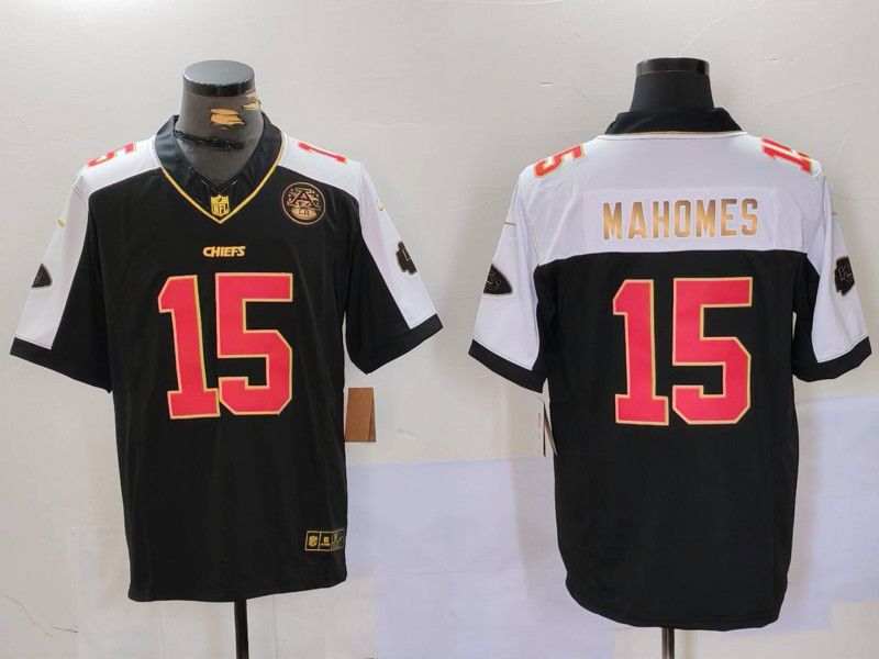 Men Kansas City Chiefs #15 Mahomes Black Thanksgiving three generations 2024 Nike Vapor Limited NFL Jersey style 1->los angeles dodgers->MLB Jersey